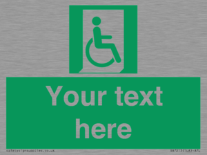 SA7213: Custom sign safe condition Emergency exit for people unable to walk or with walking impairment (right)