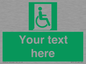 SA7213: Custom sign safe condition Emergency exit for people unable to walk or with walking impairment (right)