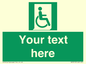 SA7213: Custom sign safe condition Emergency exit for people unable to walk or with walking impairment (right)