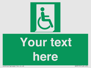 SA7213: Custom sign safe condition Emergency exit for people unable to walk or with walking impairment (right)