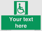 SA7213: Custom sign safe condition Emergency exit for people unable to walk or with walking impairment (right)