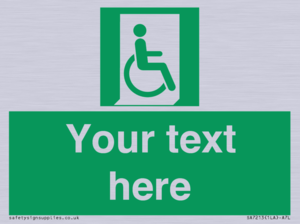SA7213: Custom sign safe condition Emergency exit for people unable to walk or with walking impairment (right)