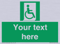SA7213: Custom sign safe condition Emergency exit for people unable to walk or with walking impairment (right)