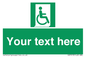 SA7213: Custom sign safe condition Emergency exit for people unable to walk or with walking impairment (right)