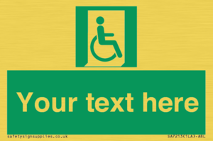 SA7213: Custom sign safe condition Emergency exit for people unable to walk or with walking impairment (right)