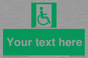 SA7213: Custom sign safe condition Emergency exit for people unable to walk or with walking impairment (right)