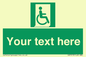 SA7213: Custom sign safe condition Emergency exit for people unable to walk or with walking impairment (right)