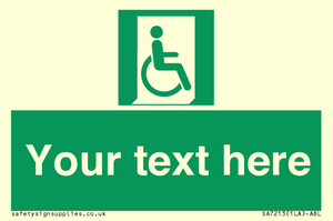 SA7213: Custom sign safe condition Emergency exit for people unable to walk or with walking impairment (right)