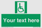 SA7213: Custom sign safe condition Emergency exit for people unable to walk or with walking impairment (right)