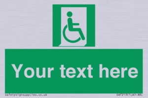 SA7213: Custom sign safe condition Emergency exit for people unable to walk or with walking impairment (right)