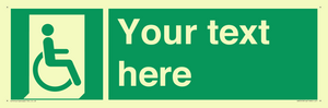 SA7213: Custom sign safe condition Emergency exit for people unable to walk or with walking impairment (right)