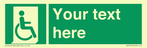 SA7213: Custom sign safe condition Emergency exit for people unable to walk or with walking impairment (right)