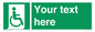SA7213: Custom sign safe condition Emergency exit for people unable to walk or with walking impairment (right)