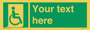SA7213: Custom sign safe condition Emergency exit for people unable to walk or with walking impairment (right)