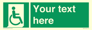 SA7213: Custom sign safe condition Emergency exit for people unable to walk or with walking impairment (right)
