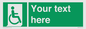 SA7213: Custom sign safe condition Emergency exit for people unable to walk or with walking impairment (right)