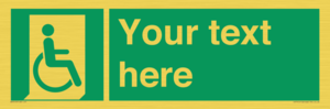 SA7213: Custom sign safe condition Emergency exit for people unable to walk or with walking impairment (right)