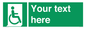 SA7213: Custom sign safe condition Emergency exit for people unable to walk or with walking impairment (right)