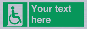 SA7213: Custom sign safe condition Emergency exit for people unable to walk or with walking impairment (right)