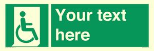 SA7213: Custom sign safe condition Emergency exit for people unable to walk or with walking impairment (right)