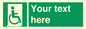 SA7213: Custom sign safe condition Emergency exit for people unable to walk or with walking impairment (right)