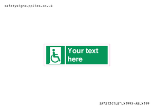 SA7213: Custom sign safe condition Emergency exit for people unable to walk or with walking impairment (right)
