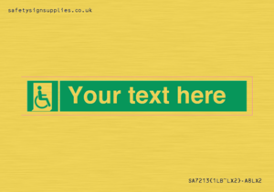 SA7213: Custom sign safe condition Emergency exit for people unable to walk or with walking impairment (right)