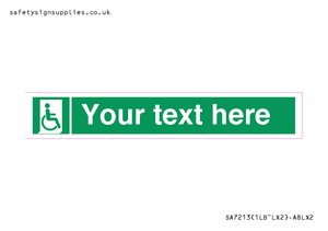 SA7213: Custom sign safe condition Emergency exit for people unable to walk or with walking impairment (right)