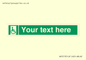 SA7213: Custom sign safe condition Emergency exit for people unable to walk or with walking impairment (right)