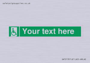 SA7213: Custom sign safe condition Emergency exit for people unable to walk or with walking impairment (right)