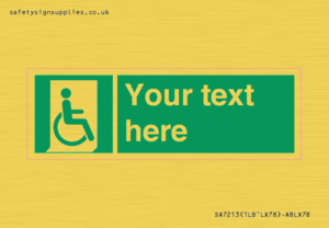 SA7213: Custom sign safe condition Emergency exit for people unable to walk or with walking impairment (right)