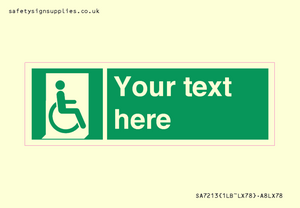 SA7213: Custom sign safe condition Emergency exit for people unable to walk or with walking impairment (right)