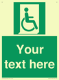 SA7213: Custom sign safe condition Emergency exit for people unable to walk or with walking impairment (right)