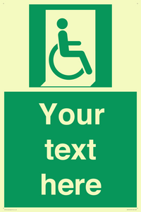 SA7213: Custom sign safe condition Emergency exit for people unable to walk or with walking impairment (right)