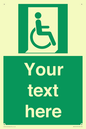 SA7213: Custom sign safe condition Emergency exit for people unable to walk or with walking impairment (right)