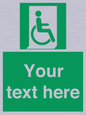 SA7213: Custom sign safe condition Emergency exit for people unable to walk or with walking impairment (right)