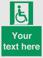 SA7213: Custom sign safe condition Emergency exit for people unable to walk or with walking impairment (right)