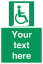 SA7213: Custom sign safe condition Emergency exit for people unable to walk or with walking impairment (right)