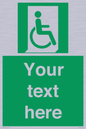 SA7213: Custom sign safe condition Emergency exit for people unable to walk or with walking impairment (right)