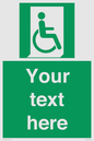 SA7213: Custom sign safe condition Emergency exit for people unable to walk or with walking impairment (right)
