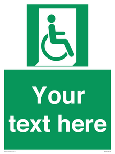 SA7213: Custom sign safe condition Emergency exit for people unable to walk or with walking impairment (right)