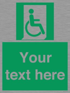 SA7213: Custom sign safe condition Emergency exit for people unable to walk or with walking impairment (right)