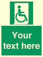 SA7213: Custom sign safe condition Emergency exit for people unable to walk or with walking impairment (right)