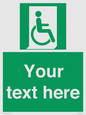 SA7213: Custom sign safe condition Emergency exit for people unable to walk or with walking impairment (right)