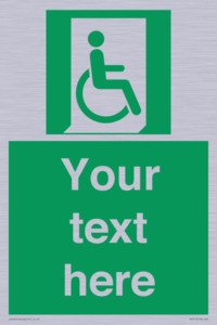 SA7213: Custom sign safe condition Emergency exit for people unable to walk or with walking impairment (right)