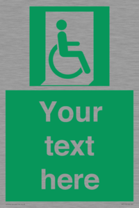 SA7213: Custom sign safe condition Emergency exit for people unable to walk or with walking impairment (right)