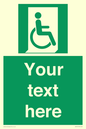 SA7213: Custom sign safe condition Emergency exit for people unable to walk or with walking impairment (right)