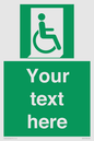 SA7213: Custom sign safe condition Emergency exit for people unable to walk or with walking impairment (right)