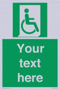 SA7213: Custom sign safe condition Emergency exit for people unable to walk or with walking impairment (right)