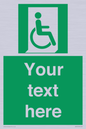 SA7213: Custom sign safe condition Emergency exit for people unable to walk or with walking impairment (right)